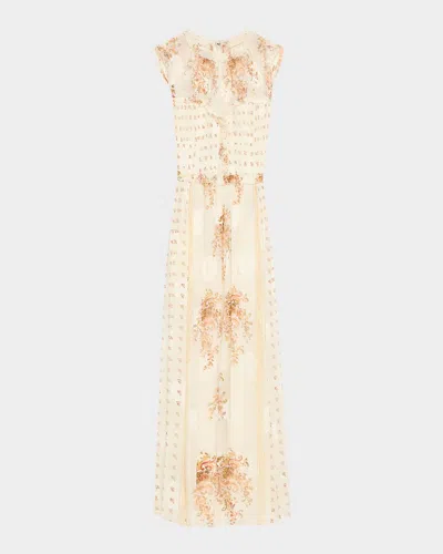 Ulla Johnson Kasia Sleeveless Floral Silk Midi Dress