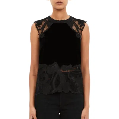 Ulla Johnson Kassandra Embroidered Top In Noir In Black