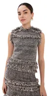 Ulla Johnson Kassi Knit Tweed Sleeveless Top Dawn In Gray