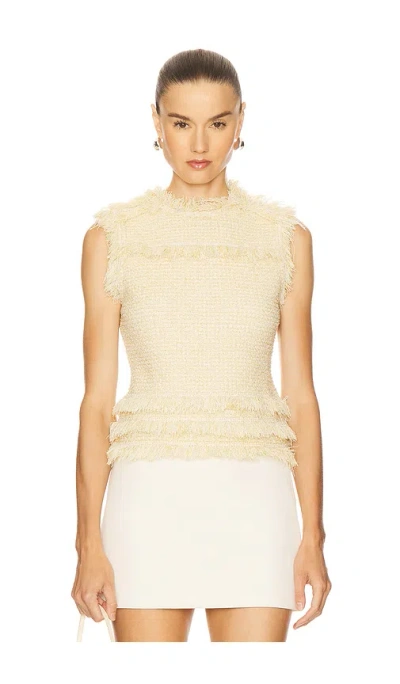 Ulla Johnson Kassi Knit Tweed Top In Neutral