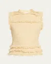 Ulla Johnson Kassi Knit Tweed Top In Gold