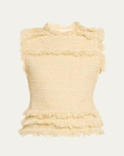 Ulla Johnson Kassi Knit Tweed Top In Gold