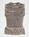 Ulla Johnson Kassi Knit Tweed Top In Gray