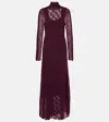 Ulla Johnson Kassia Open-knit Wool-blend Maxi Dress In Red