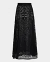 Ulla Johnson Katja Sheer Embroidered Skirt In Noir
