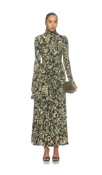 Ulla Johnson Katy Draped Jersey Dress In Multi