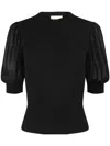 Ulla Johnson Kyla Ruched Sleeveless Cotton Top In Black