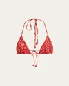 Ulla Johnson Keaton Triangle Bikini Top Coral In Coral