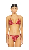 Ulla Johnson Keaton Triangle Bikini Top Coral In Coral