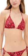 Ulla Johnson Keaton Triangle Bikini Top Coral In Coral