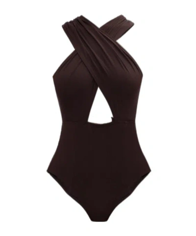 Ulla Johnson Keiran Plunge-neck Swimsuit In Black