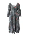 Ulla Johnson Kemala Floral Print Midi Dress In Multicolor Cotton In Multi