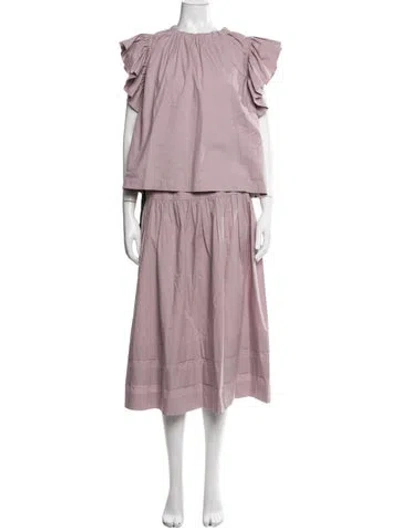 Pre-owned Ulla Johnson Keyhole Accent Skirt Set In Purple
