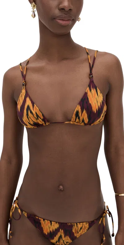 Ulla Johnson Kianna String Tringle Bikini Top Terra In Brown