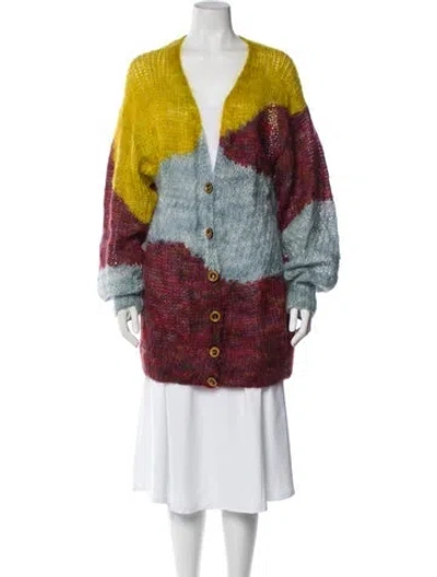 Pre-owned Ulla Johnson Kid Mohair Printed Sweater In Yellow
