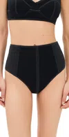 Ulla Johnson Kiele High Waist Bikini Bottoms In Noir