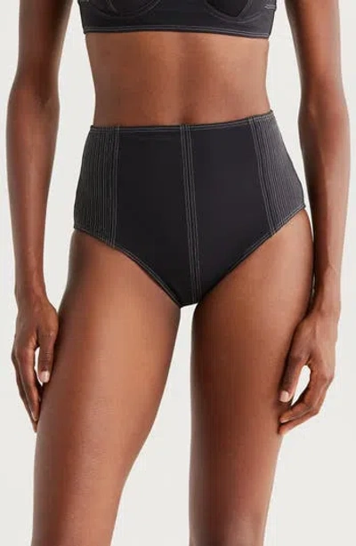 Ulla Johnson Kiele High Waist Bikini Bottoms In Black