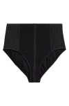 Ulla Johnson Kiele High Waist Bikini Bottoms In Noir