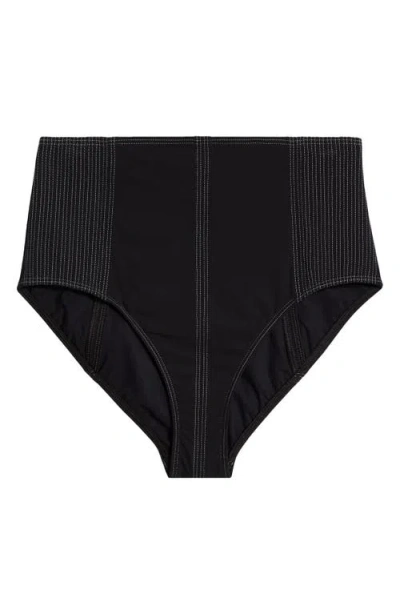Ulla Johnson Kiele High Waist Bikini Bottoms In Noir