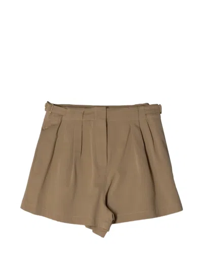Ulla Johnson Kira Pleated Shorts In Brown