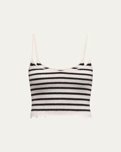 ULLA JOHNSON KLEA STRIPE CROPPED TANK TOP