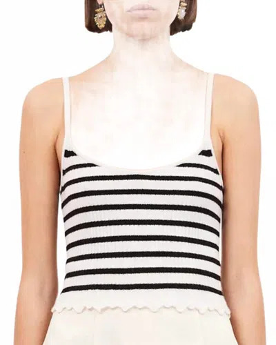 ULLA JOHNSON KLEA TOP IN NOIR STRIPE