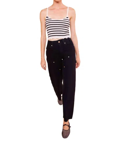 Ulla Johnson Klea Top In Noir Stripe In Multi