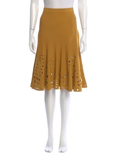 Pre-owned Ulla Johnson Knee-length Skirt W/ Tags In Yellow