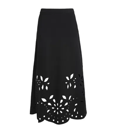 Ulla Johnson Knitted Grace Midi Skirt In Black