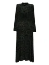 Ulla Johnson Koa Ruched Printed Stretch-jersey Turtleneck Maxi Dress In Green