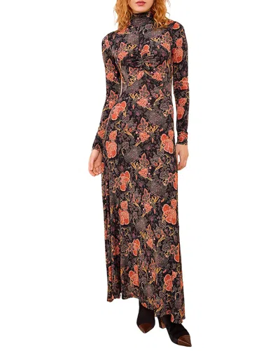 Ulla Johnson Koa Jersey Ruched Front Turtleneck Dress In Multi