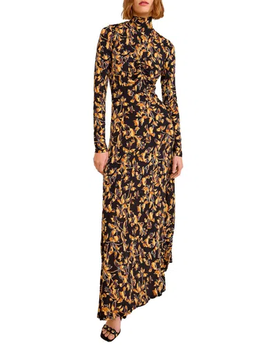 Ulla Johnson Koa Jersey Ruched Front Turtleneck Dress In Solaris