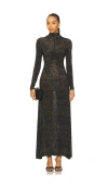 Ulla Johnson Koa Jersey Turtleneck Dress In Gold