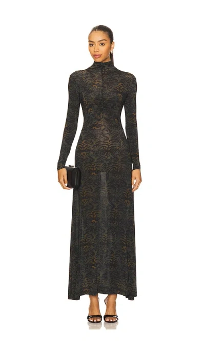 Ulla Johnson Koa Jersey Turtleneck Dress In Gold