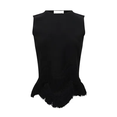 Ulla Johnson Koa Sleeveless Knit Top With Fringe In Black