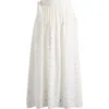 Ulla Johnson Kyla Floral Appliqué Cotton Cover-up Wrap Skirt In White