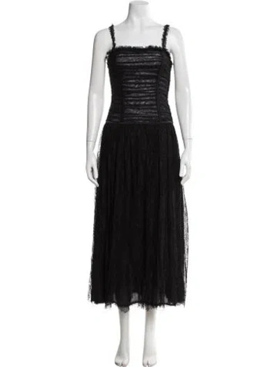 Pre-owned Ulla Johnson Lace Midi Length Dress In Black