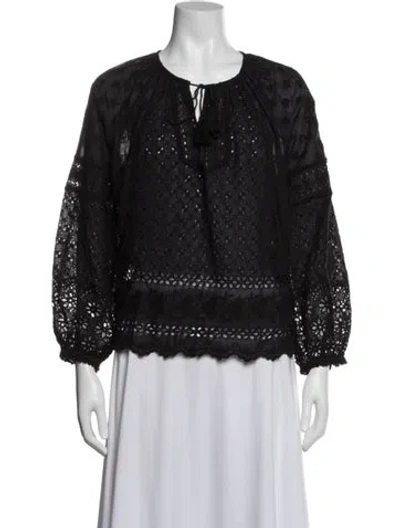 Pre-owned Ulla Johnson Lace Pattern Crew Neck Blouse In Multi