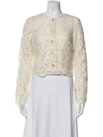 Pre-owned Ulla Johnson Lace Pattern Jacket W/ Tags In Neutrals
