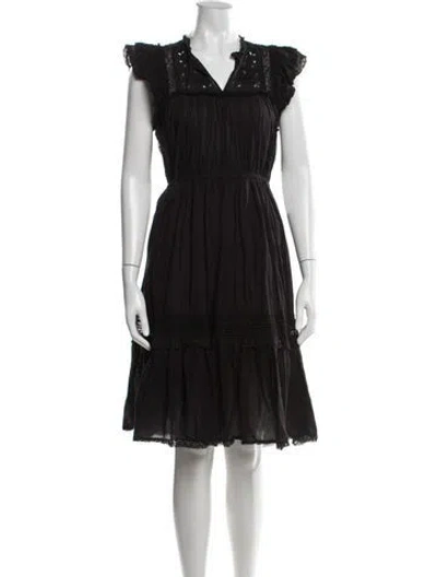 Pre-owned Ulla Johnson Lace Pattern Knee-length Dress In Black