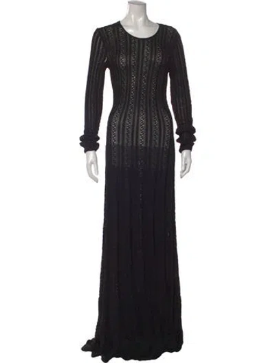 Pre-owned Ulla Johnson Lace Pattern Long Dress In Black