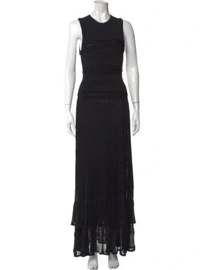 Pre-owned Ulla Johnson Lace Pattern Long Dress In Black