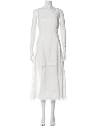 Pre-owned Ulla Johnson Lace Pattern Long Dress In White