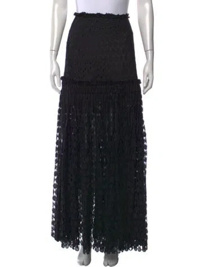 Pre-owned Ulla Johnson Lace Pattern Long Skirt In Black