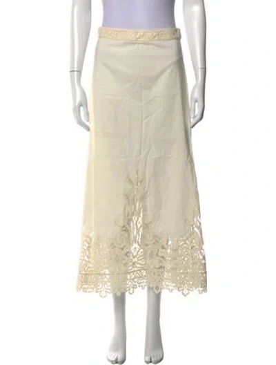 Pre-owned Ulla Johnson Lace Pattern Long Skirt W/ Tags In Neutral
