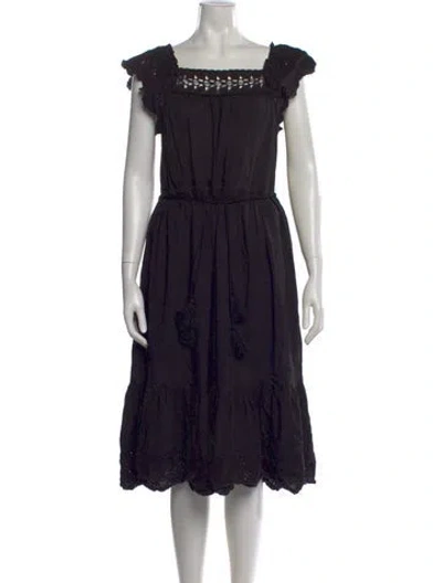 Pre-owned Ulla Johnson Lace Pattern Midi Length Dress In Black