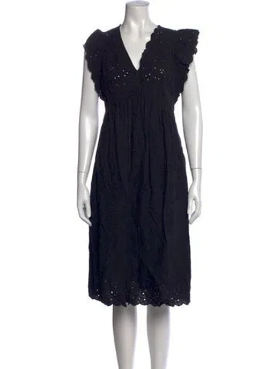 Pre-owned Ulla Johnson Lace Pattern Midi Length Dress In Black