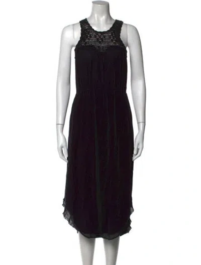 Pre-owned Ulla Johnson Lace Pattern Midi Length Dress In Black