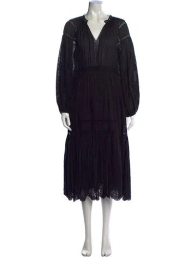 Pre-owned Ulla Johnson Lace Pattern Midi Length Dress In Black