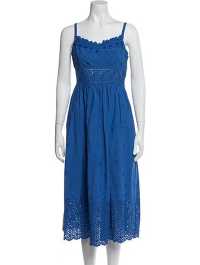 Pre-owned Ulla Johnson Lace Pattern Midi Length Dress In Blue
